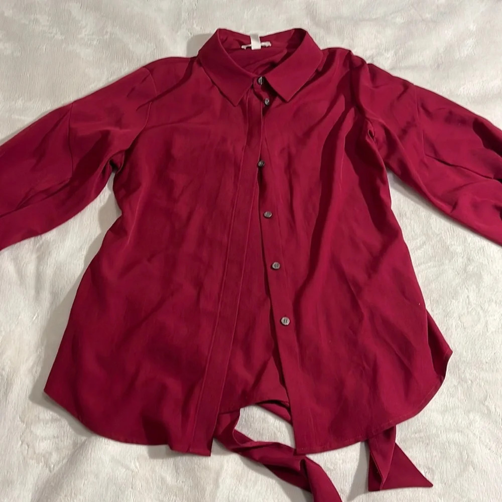 RILEY & RAE Camille Tie-neck Blouse, Created For Macy's In Heritage Red XS - Picture 4 of 12